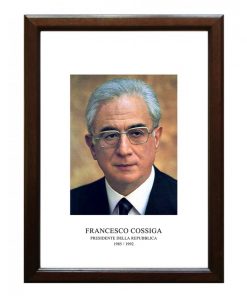 Quadro con foto del Presidente della Repubblica Cossiga